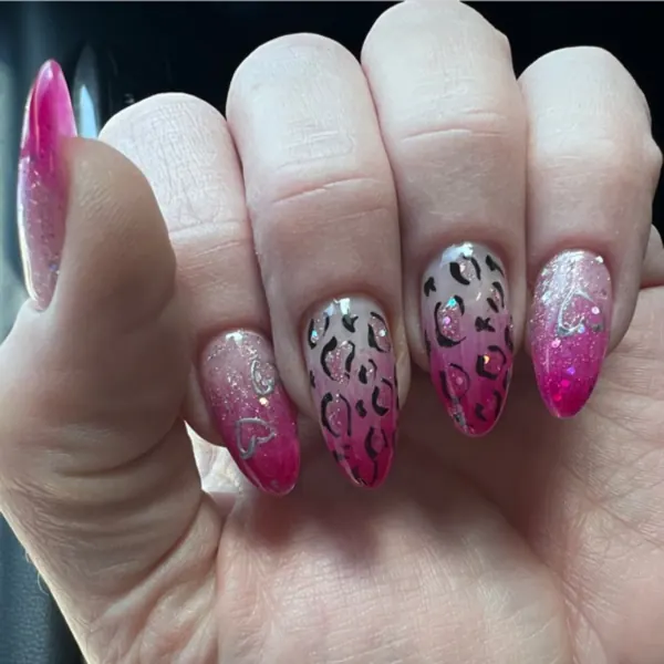 Pink glitter ombre art