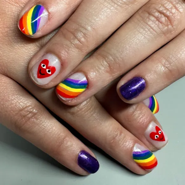 Rainbow nail art